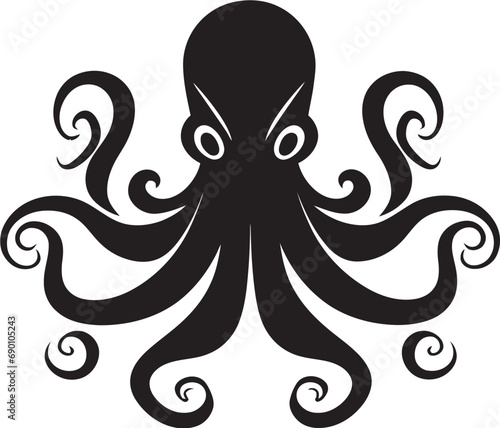 Mystical Mantle Octopus Logo Design Subaquatic Serenity Emblematic Icon