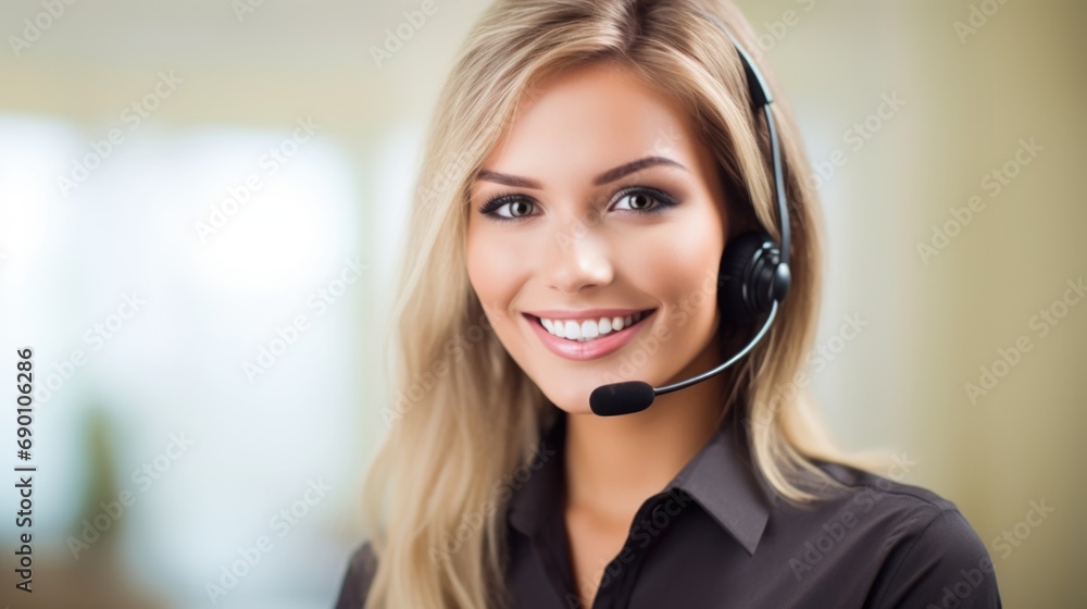 Friendly Customer Service Representative Offering Professional Assistance. Friendly Customer Service Representative Offering Professional Assistance.
