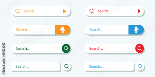 Popular browser window ,search box engine for images, simple vector illustration and icons