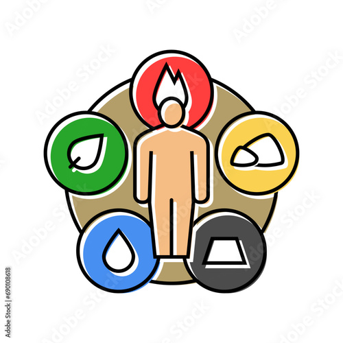 qi energy flow taoism color icon vector. qi energy flow taoism sign. isolated symbol illustration