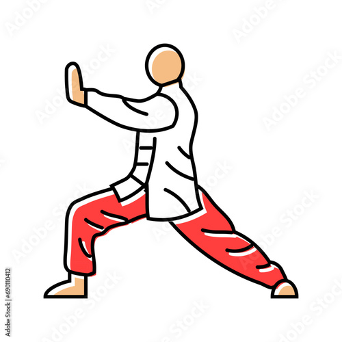 tai chi practice taoism color icon vector. tai chi practice taoism sign. isolated symbol illustration