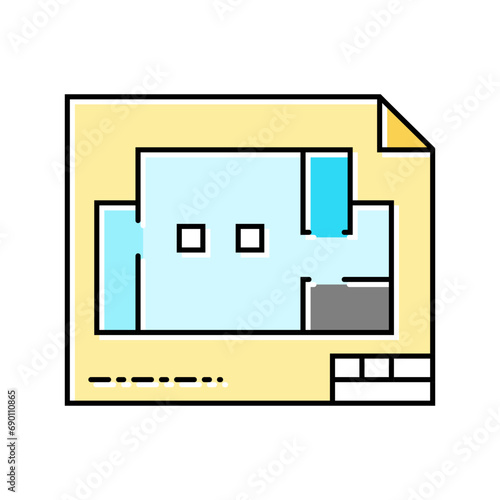 floor plans architectural drafter color icon vector. floor plans architectural drafter sign. isolated symbol illustration