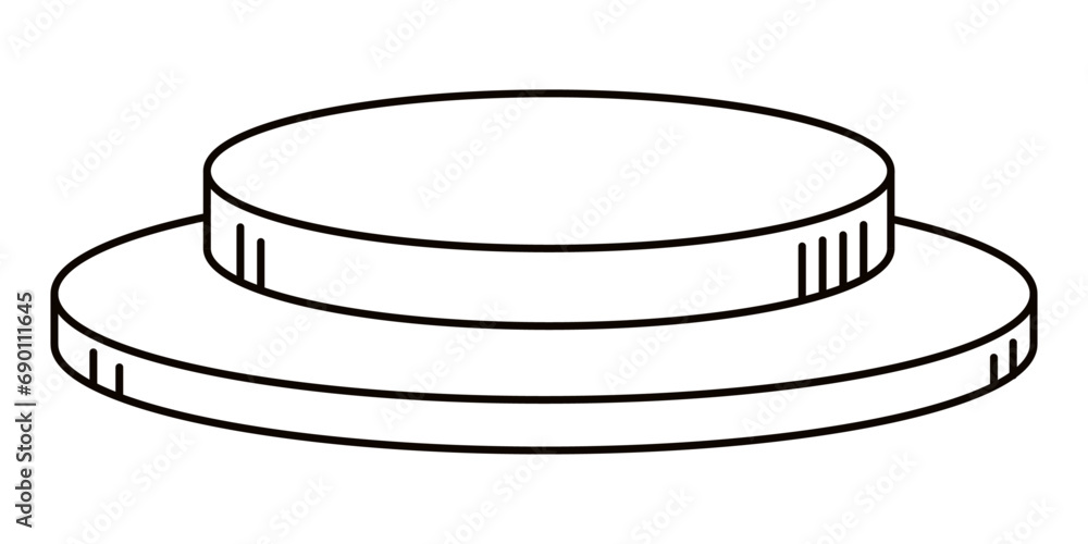 black outline podium. vector illustration