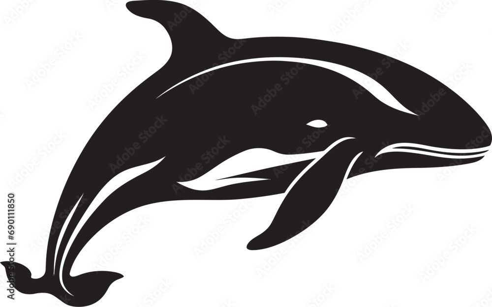 Obraz premium Coastal Charm Iconic Whale Vector Wave Rider Whale Logo Design