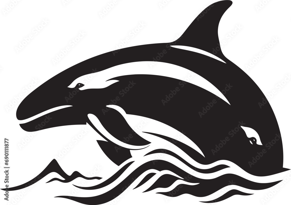 Maritime Grace Logo Vector Icon Azure Ambiance Whale Emblem Design Maritime Grace Logo Vector Icon Azure Ambiance Whale Emblem Design