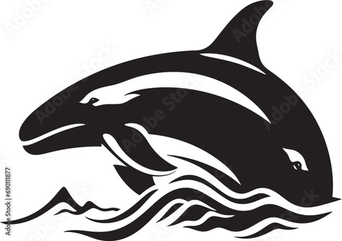 Maritime Grace Logo Vector Icon Azure Ambiance Whale Emblem Design