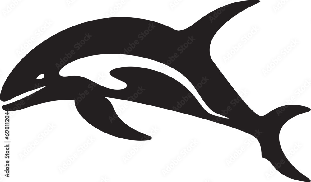 Obraz premium Seafaring Serenity Whale Logo Design Oceanic Opus Emblematic Whale Icon