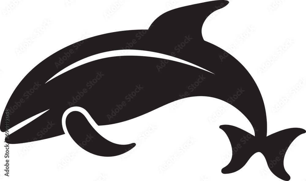 Fototapeta premium Aquatic Anthem Whale Emblem Design Whale Song Serenade Iconic Whale Vector