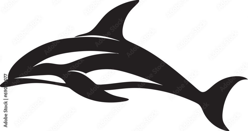 Fototapeta premium Wave Whisperer Iconic Whale Vector Seafaring Serenity Whale Logo Design