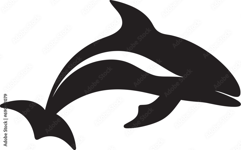 Fototapeta premium Oceanic Opus Emblematic Whale Icon Maritime Muse Logo Vector Icon