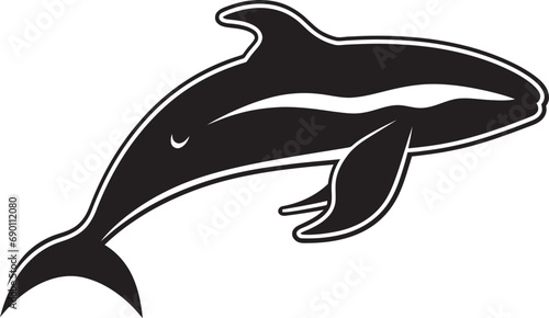 Aquatic Anthem Whale Emblem Design Whale Song Serenade Iconic Whale Vector