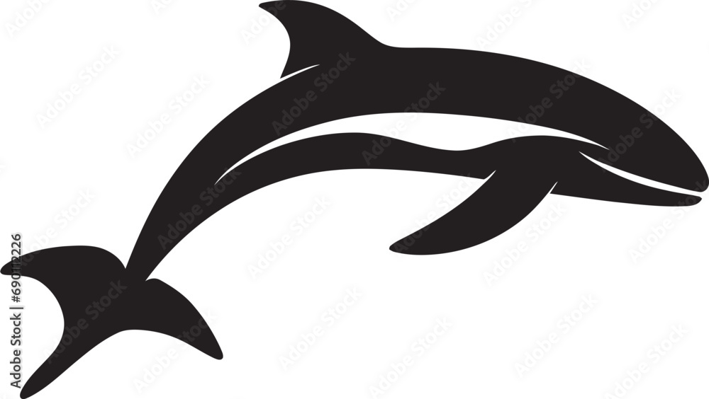 Naklejka premium Wave Whisperer Iconic Whale Vector Seafaring Serenity Whale Logo Design