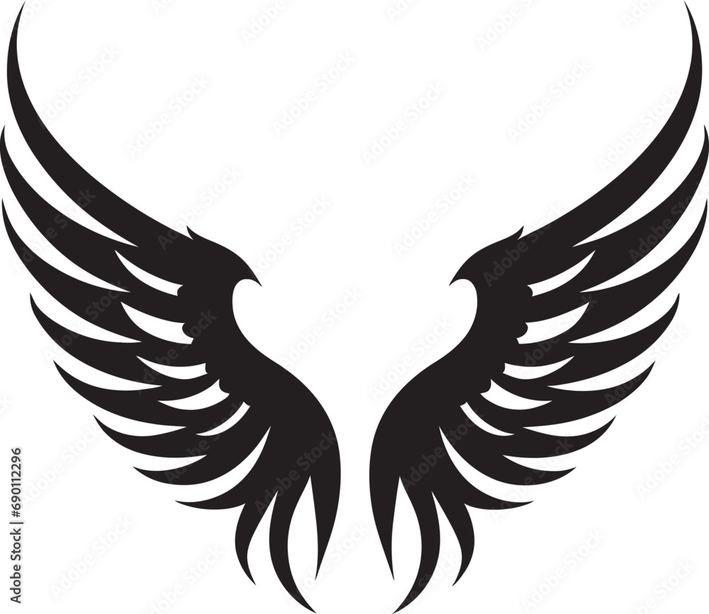 Fototapeta premium Heavenly Halo: Wings Logo Design Serene Seraph: Iconic Angel Emblem