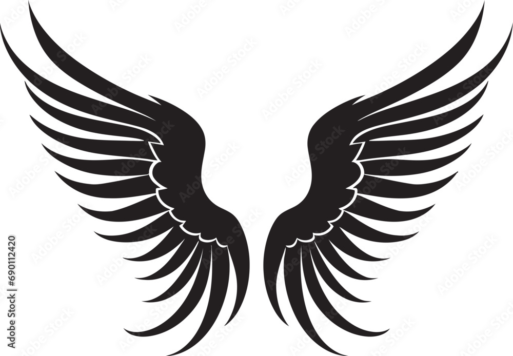 Seraphic Soar: Angel Wings Icon Vector Divine Radiance: Iconic Wings Emblem Seraphic Soar: Angel Wings Icon Vector Divine Radiance: Iconic Wings Emblem