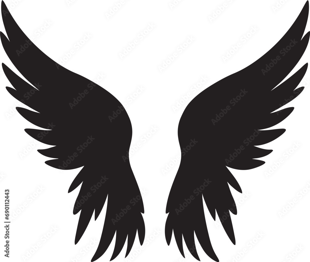 Fototapeta premium Ethereal Elegance: Angel Wings Vector Heavenly Halo: Wings Logo Design