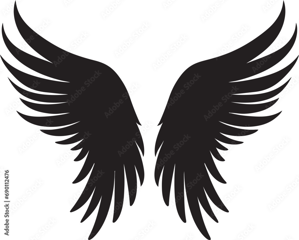 Fototapeta premium Ethereal Elegance: Angel Icon Design Heavenly Halo: Emblem of Wings