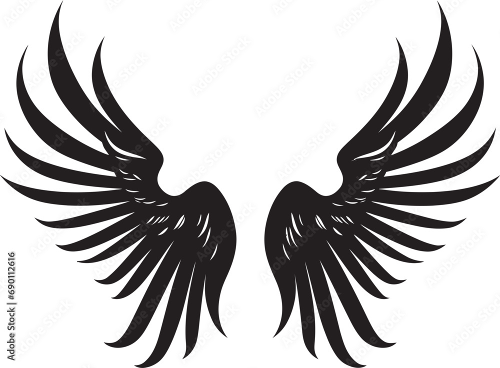 Fototapeta premium Heavenly Halo: Wings Logo Design Serene Seraph: Iconic Angel Emblem