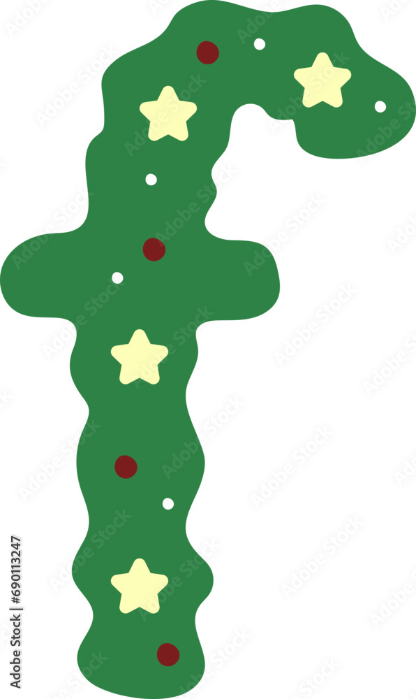 Cute Christmas Wreath Christmas Tree Theme Letter f Cute Christmas Wreath Christmas Tree Theme Letter f