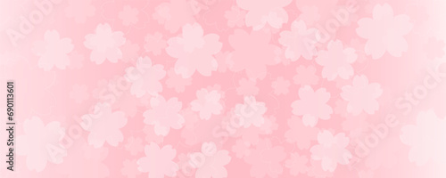ピンクのパステル調の桜模様の背景素材のベクターイラスト