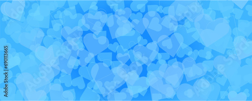 ホワイトデーに使える青いハートのベクター背景画像