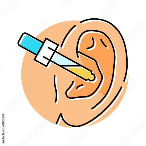 ear care audiologist doctor color icon vector. ear care audiologist doctor sign. isolated symbol illustration
