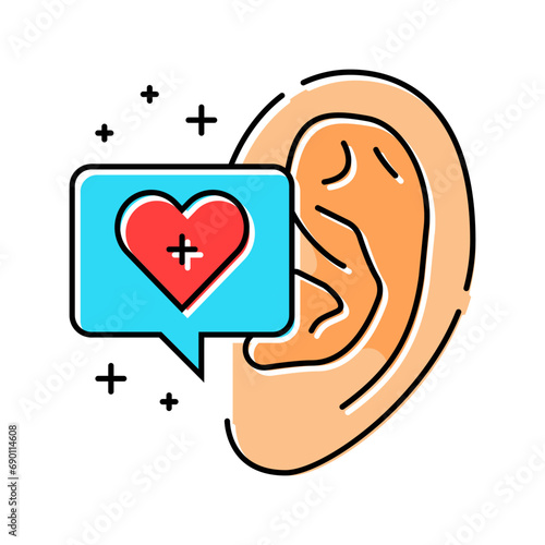 hearing health audiologist doctor color icon vector. hearing health audiologist doctor sign. isolated symbol illustration