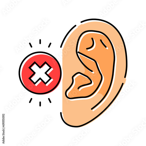 hearing loss audiologist doctor color icon vector. hearing loss audiologist doctor sign. isolated symbol illustration