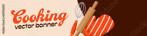 Cooking banner. Flat style.