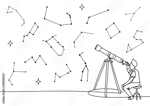 Astronomer. Constellation. One line