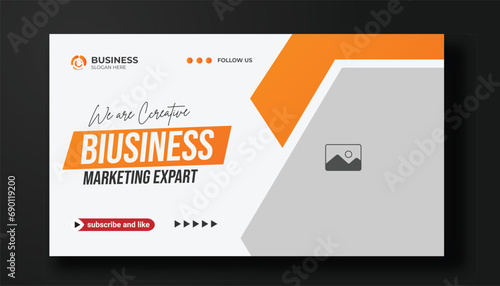 Creative YouTube video thumbnail or social media web banner and corporate YouTube thumbnail design template	