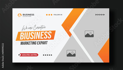 Creative YouTube video thumbnail or social media web banner and corporate YouTube thumbnail design template	