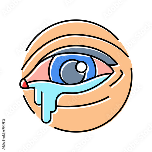 red or watery eyes disease symptom color icon vector. red or watery eyes disease symptom sign. isolated symbol illustration