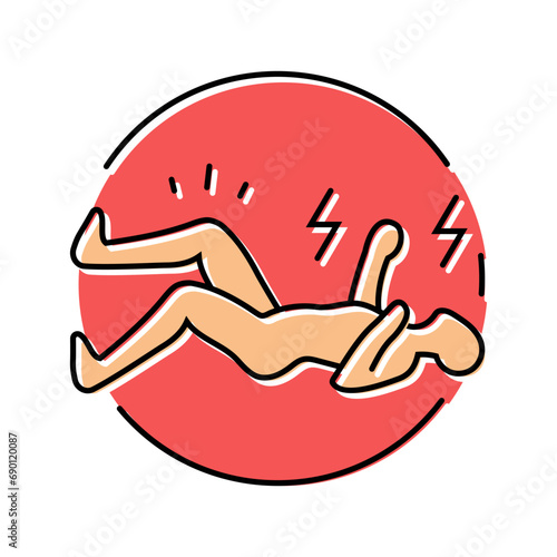 seizures convulsions disease symptom color icon vector. seizures convulsions disease symptom sign. isolated symbol illustration