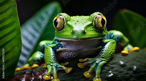 green frog on a leaf, frog green liquid live wallpaper, 