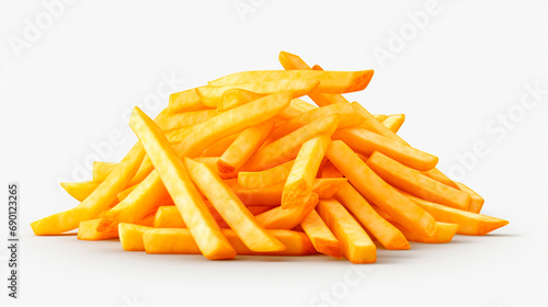French fries isolate on a white background. Selective focus.