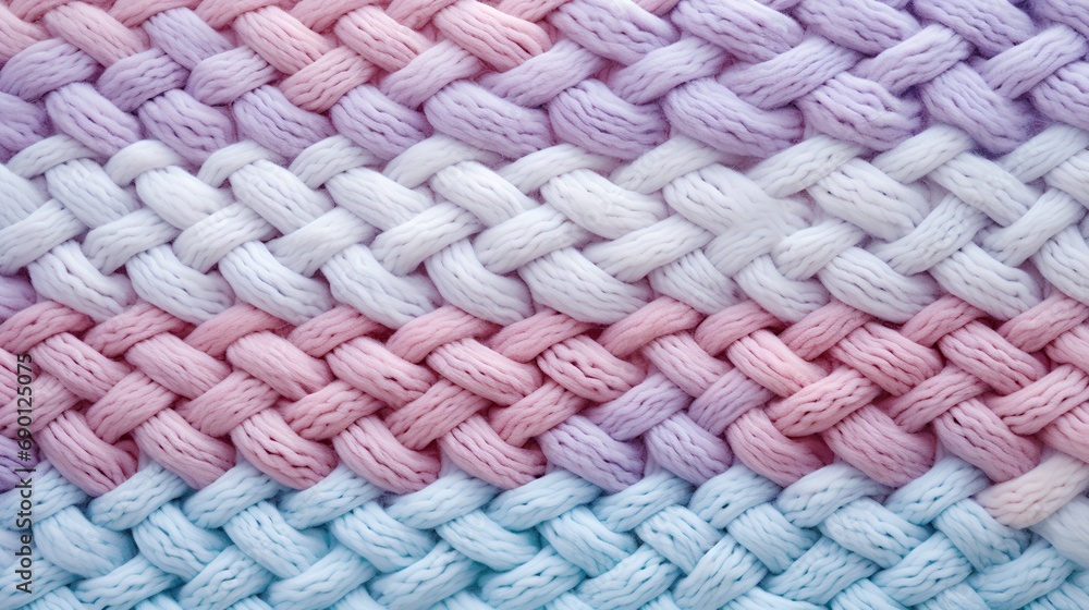 A highresolution image showcasing a beautifully knitted texture with a blend of aesthetic, soft pastel colors, embodying a minimalist and trendy style perfect for cozy backgrounds.