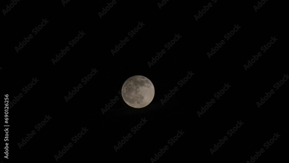 Full moon in the black sky. The night sky. Full moon in the black sky. The night sky.
