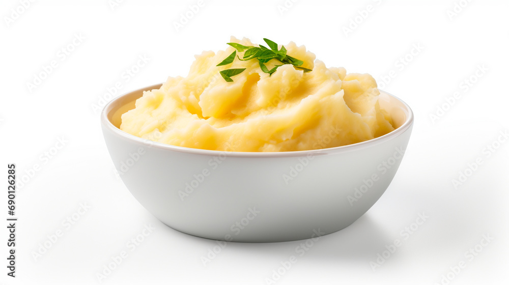 Mashed potatoes in a plate isolate. Selective focus. Mashed potatoes in a plate isolate. Selective focus.