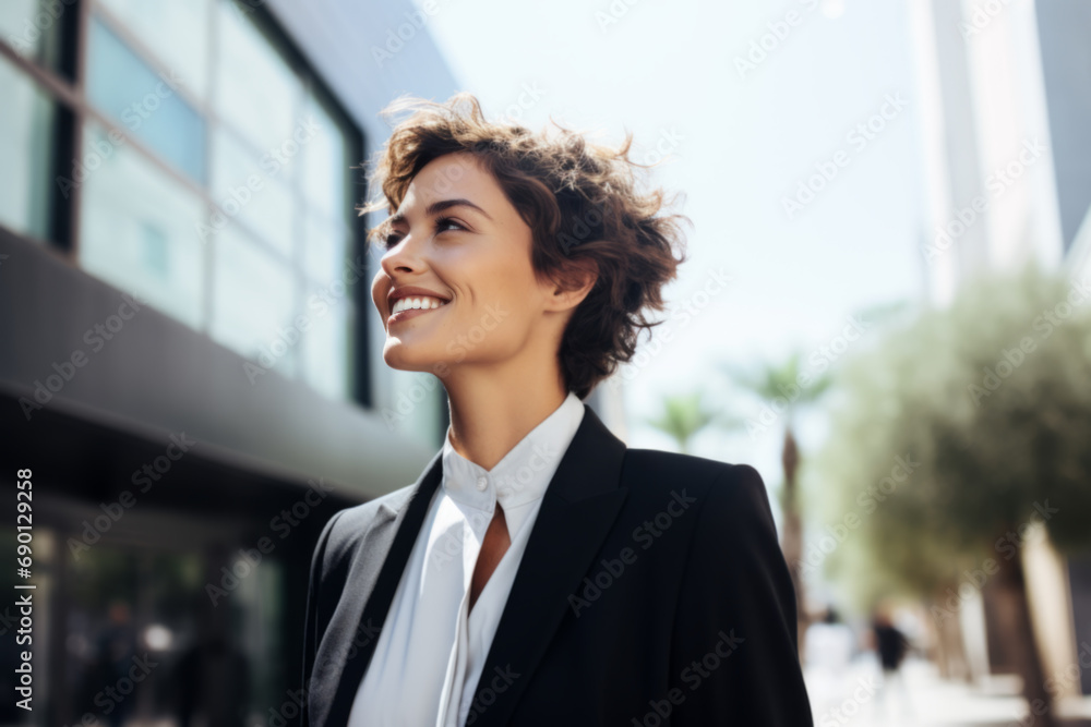 Fototapeta premium Happy confident successful professional young business woman
