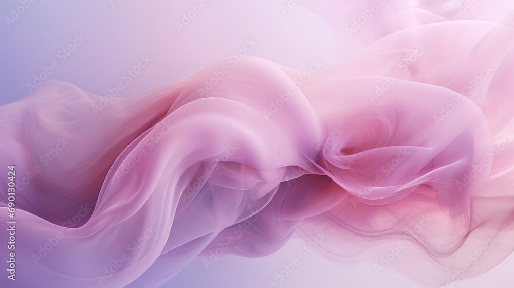 Obraz premium An ethereal photograph capturing the delicate swirls of smoke, featuring a blend of soft pastel hues that evoke a sense of calm and simplicity, embodying the essence of aesthetic minimalism.