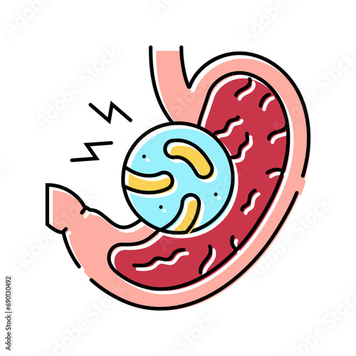 stomach flu gastroenterologist color icon vector. stomach flu gastroenterologist sign. isolated symbol illustration