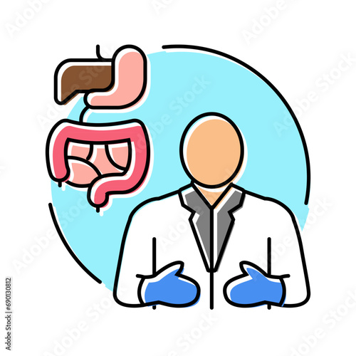 gastrointestinal doctor color icon vector. gastrointestinal doctor sign. isolated symbol illustration
