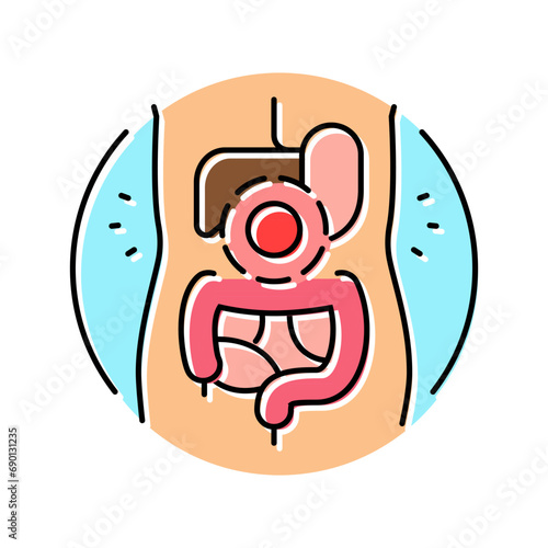 abdominal pain gastroenterologist color icon vector. abdominal pain gastroenterologist sign. isolated symbol illustration