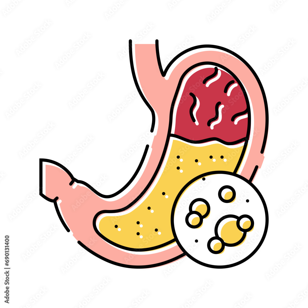 Obraz premium digestive enzymes gastroenterologist color icon vector. digestive enzymes gastroenterologist sign. isolated symbol illustration