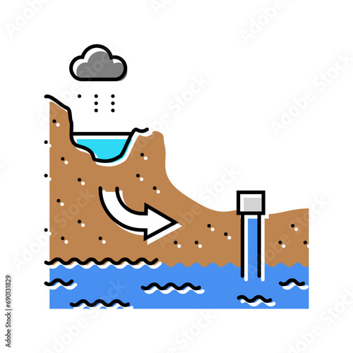 hydrogeological model hydrogeologist color icon vector. hydrogeological model hydrogeologist sign. isolated symbol illustration