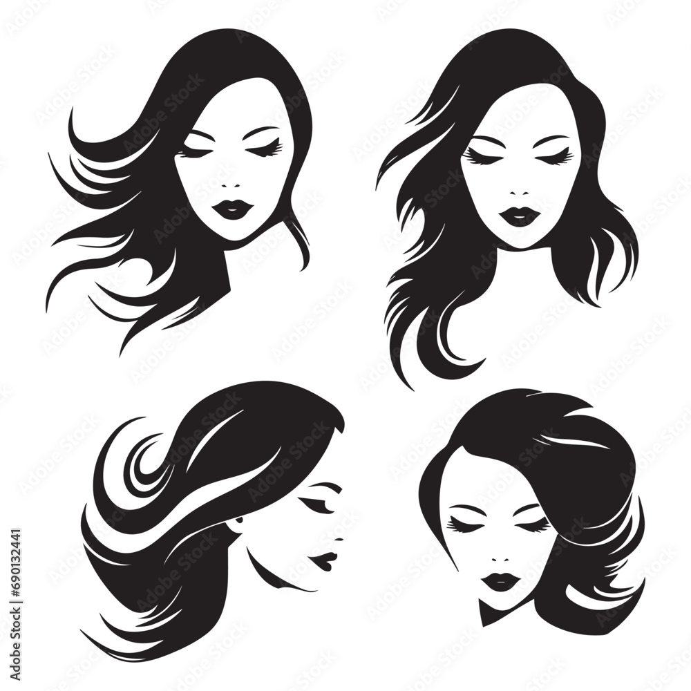 Beauty face abstract logo vector illustration. Vector logo design for beauty salon or hair salon or cosmetic design