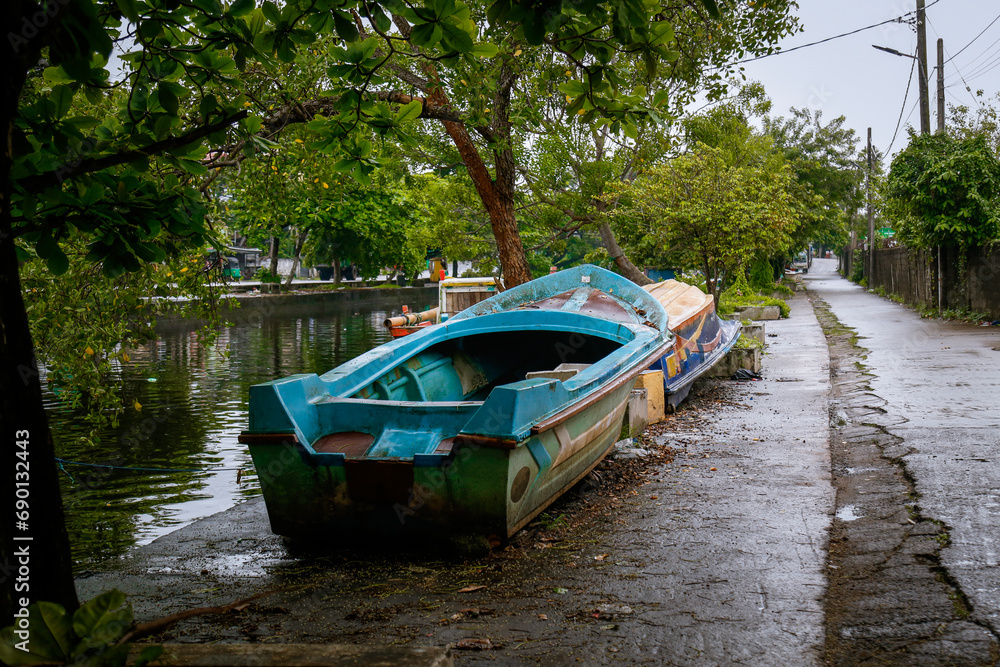 fishing in their boats in Watala, Colombo, Sri Lanka fishing in their boats in Watala, Colombo, Sri Lanka