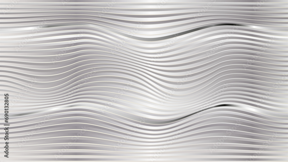 Abstract template with glowing silver wave pattern on light gradient background. Luxury metallic line vector image. Elegant geometric design. EPS 10 Abstract template with glowing silver wave pattern on light gradient background. Luxury metallic line vector image. Elegant geometric design. EPS 10