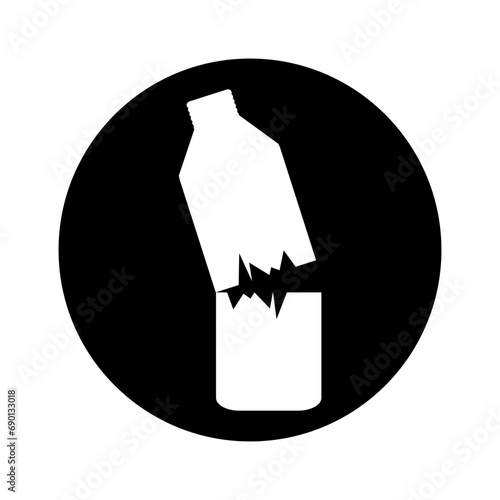 broken bottle icon, illustration symbol