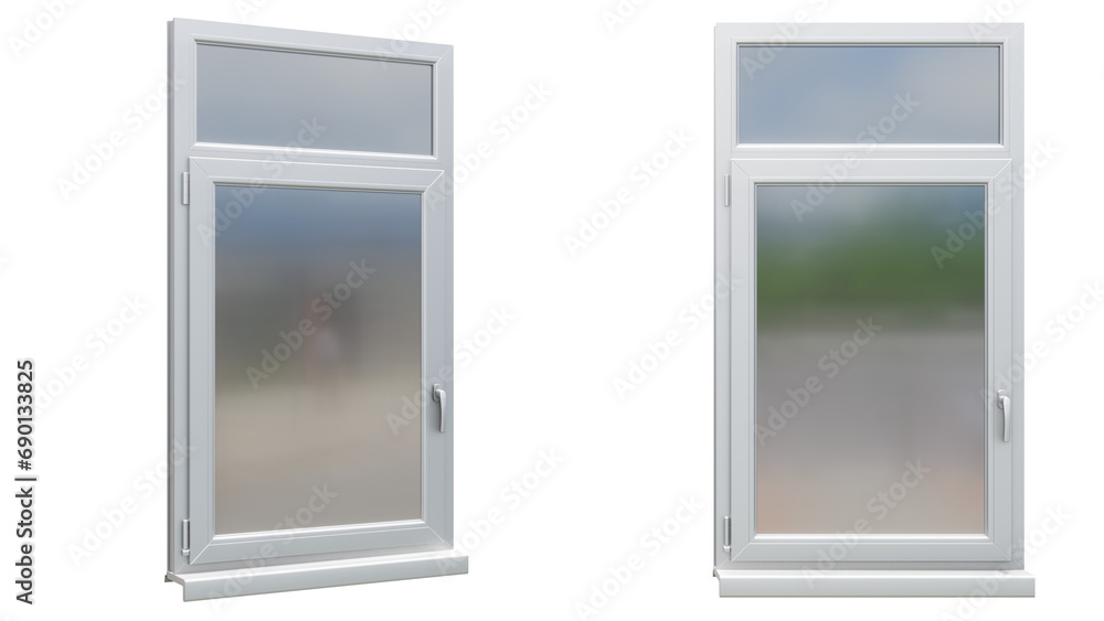 Gray plastic euro window on isolated background, alpha channel, png Gray plastic euro window on isolated background, alpha channel, png